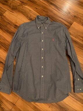 Ralph Lauren Polo Button-Front Navy Check Men's Shirt